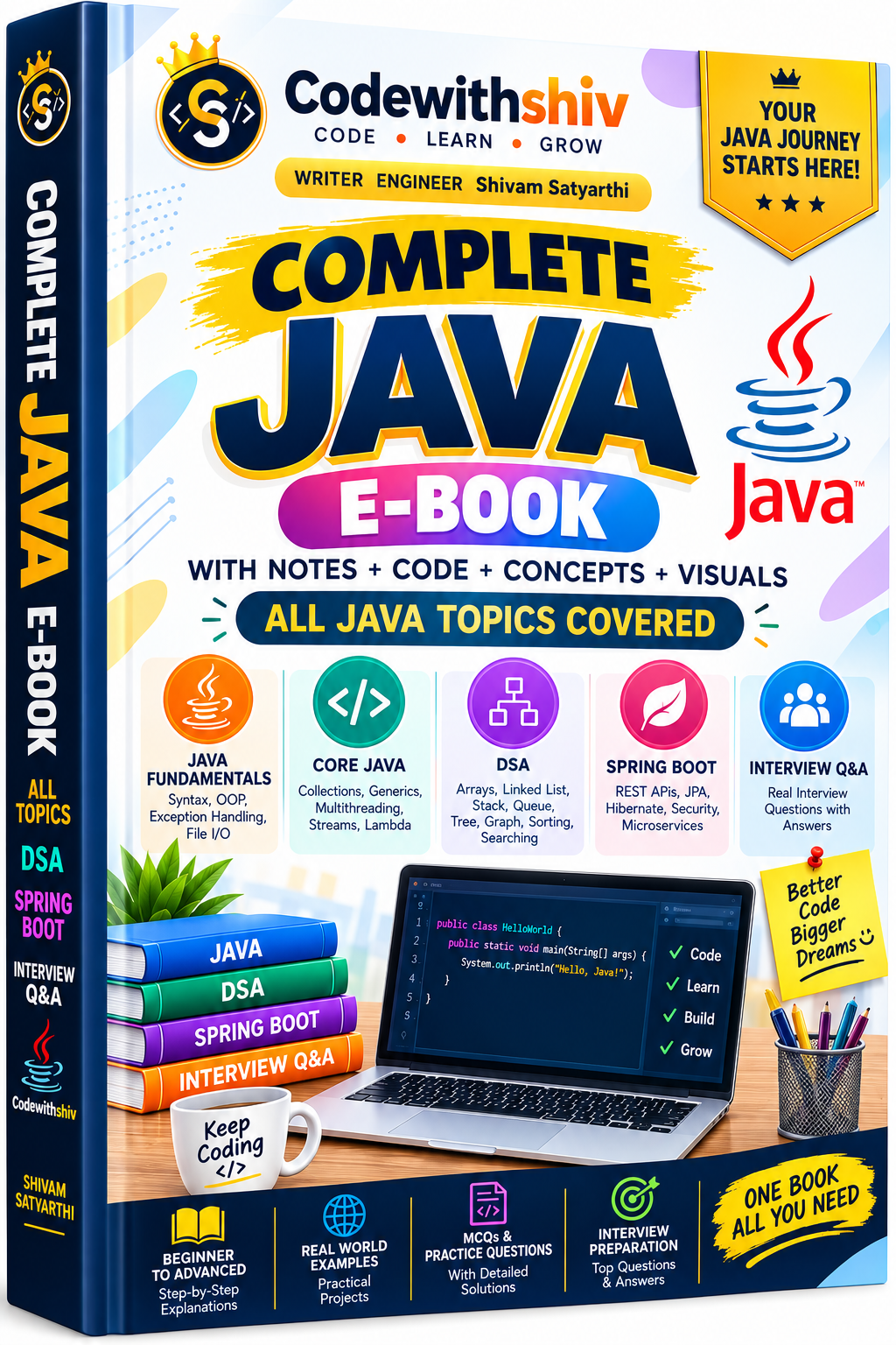 Java Programming — The Complete Visual Guide book cover by CodeWithShiv